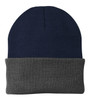 Port & Co™ Knit Cap.  CP90 Navy/ Athletic Oxford Port & Co™ Knit Cap.  CP90 Navy/ Athletic Oxford