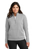 Nike Ladies Club Fleece Sleeve Swoosh 1/2-Zip NKDX6720 Dark Grey Heather