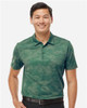Men's All Over Camo Print Polo Green Oxide