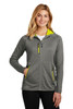 Eddie Bauer ® Ladies Sport Hooded Full-Zip Fleece Jacket. EB245 Metal Grey/ Grey Steel/ Citron