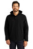 Port Authority® Textured Hooded Soft Shell Jacket. J706 Black/ Engine Red XS