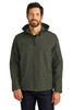 Port Authority® Textured Hooded Soft Shell Jacket. J706 Mineral Green/ Soft Orange XS
