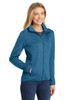 Port Authority® Ladies Sweater Fleece Jacket. L232 Medium Blue Heather Alt