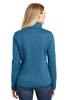 Port Authority® Ladies Sweater Fleece Jacket. L232 Medium Blue Heather  Back