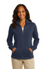 Port Authority® Ladies Slub Fleece Full-Zip Jacket. L293 Navy XS
