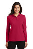 Port Authority® Ladies  Silk Touch™ Long Sleeve Polo.  L500LS Red