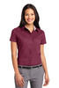 Port Authority® Ladies Short Sleeve Easy Care  Shirt.  L508 Burgundy/ Light Stone