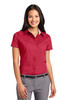 Port Authority® Ladies Short Sleeve Easy Care  Shirt.  L508 Red/ Light Stone