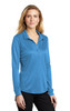 Port Authority ® Ladies Silk Touch ™  Performance Long Sleeve Polo. L540LS Carolina Blue Alt