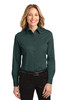 Port Authority® Ladies Long Sleeve Easy Care Shirt.  L608 Dark Green/ Navy