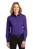 Port Authority® Ladies Long Sleeve Easy Care Shirt.  L608 Purple/ Light Stone
