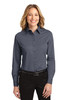 Port Authority® Ladies Long Sleeve Easy Care Shirt.  L608 Steel Grey/ Light Stone