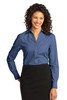 Port Authority® Ladies Crosshatch Easy Care Shirt. L640 Deep Blue