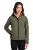 Port Authority® Ladies Glacier® Soft Shell Jacket.  L790 Olive/ Chrome