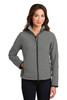 Port Authority® Ladies Glacier® Soft Shell Jacket.  L790 Smoke Grey/ Chrome