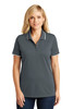 Port Authority® Ladies Dry Zone® UV Micro-Mesh Tipped Polo. LK111 Graphite/ White