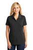 Port Authority® Women's Dry Zone® UV Micro-Mesh Tipped Polo. LK111 Deep Black/ Graphite