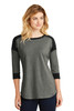 New Era ® Ladies Heritage Blend 3/4-Sleeve Baseball Raglan Tee. LNEA104 Black/ Black Twist