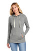 New Era® Women's Sueded Cotton Blend Full-Zip Hoodie. LNEA122 Shadow Grey Heather