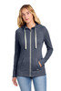 New Era® Women's Sueded Cotton Blend Full-Zip Hoodie. LNEA122 True Navy Heather