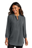 Port Authority® Ladies 3/4-Sleeve Textured Crepe Tunic LW713 Graphite