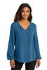 Port Authority® Ladies Textured Crepe Blouse LW714 Aegean Blue