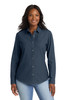 Port & Co™ Women's Long Sleeve Value Denim Shirt.  LSP10 Ink Blue