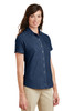 Port & Company® - Ladies Short Sleeve Value Denim Shirt.  LSP11 Ink Blue Alt