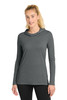 Sport-Tek® Women's PosiCharge ® Tri-Blend Wicking Long Sleeve Hoodie LST406 Dark Grey Heather