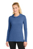 Sport-Tek® Women's PosiCharge ® Tri-Blend Wicking Long Sleeve Hoodie LST406 True Royal Heather