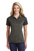 Sport-Tek ® Ladies PosiCharge ® Electric Heather Polo. LST590 Grey-Black Electric