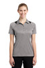 Sport-Tek® Ladies Heather Colorblock Contender™ Polo. LST665 Vintage Heather/ Black