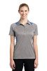 Sport-Tek® Ladies Heather Colorblock Contender™ Polo. LST665 Vintage Heather/ Carolina Blue