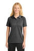 Sport-Tek® Women's Heather Colorblock Contender™ Polo. LST665 Graphite Heather/ Black