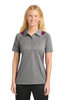 Sport-Tek® Women's Heather Colorblock Contender™ Polo. LST665 Vintage Heather/ Maroon