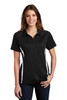 Sport-Tek® Ladies PosiCharge® Micro-Mesh Colorblock Polo. LST685 Black/ White