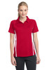 Sport-Tek® Ladies PosiCharge® Micro-Mesh Colorblock Polo. LST685 True Red/ White