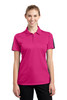 Sport-Tek® Ladies PosiCharge® Active Textured Colorblock Polo. LST695 Pink Raspberry/ Grey