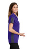 Sport-Tek® Ladies PosiCharge® Active Textured Colorblock Polo. LST695 Purple/ Grey Side