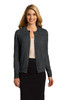 Port Authority® Women's Cardigan Sweater. LSW287 Charcoal Heather