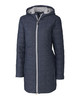 Cutter & Buck Rainier PrimaLoft®  Womens Eco Insulated Hooded Long Coat LCO00024 Anthracite Melange 2