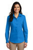 Port Authority® Ladies Long Sleeve Carefree Poplin Shirt. LW100 Coastal Blue