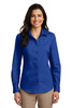 Port Authority® Ladies Long Sleeve Carefree Poplin Shirt. LW100 True Royal