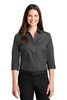 Port Authority® Ladies 3/4-Sleeve Carefree Poplin Shirt. LW102 Graphite