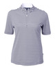 Cutter & Buck Virtue Eco Pique Stripe Recycled Womens Top LCK00157 Navy Blue