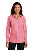 Port Authority ® Ladies Broadcloth Gingham Easy Care Shirt LW644 Rich Red/ White