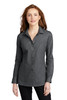 Port Authority ® Ladies Pincheck Easy Care Shirt LW645 Black/ Grey Steel