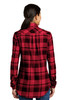 Port Authority® Ladies Plaid Flannel Tunic . LW668 Engine Red/ Black Back