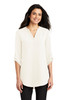 Port Authority® Ladies 3/4-Sleeve Tunic Blouse. LW701 Ivory Chiffon