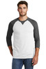 New Era ® Sueded Cotton Blend 3/4-Sleeve Baseball Raglan Tee. NEA121 Black Heather/ White